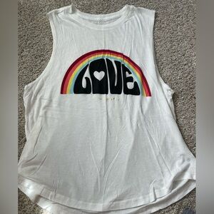 Spiritual Gangster White Love Rainbow Tank Medium